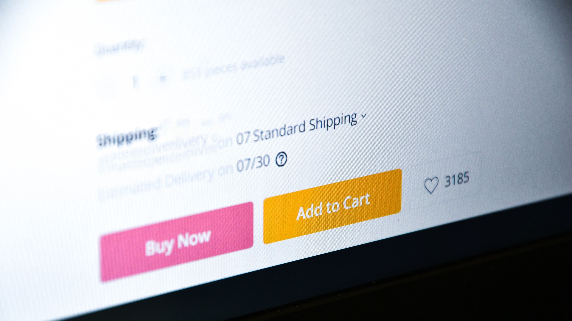 Add to cart button on website page. Online shopping